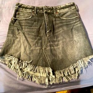 Free People frayed jean skirt